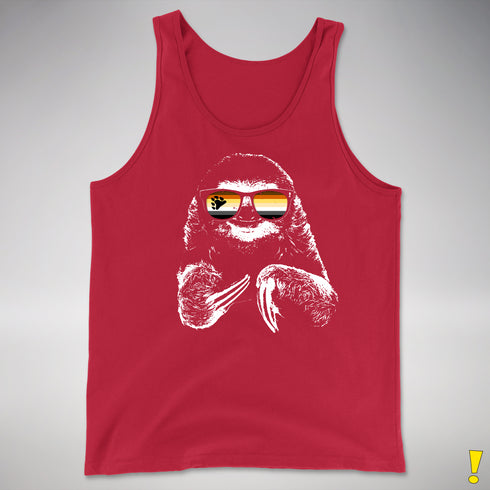Pride Sloth Bear Pride Flag Sunglasses Premium Tank Top - Red